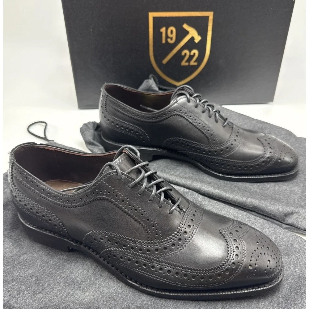 Allen Edmonds Jefferson 2.0 Wingtip Oxfords Black Mens 7 E Dust Bags